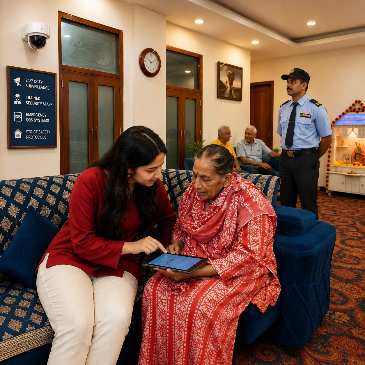 Safe & Secure Living — CCTV, SOS button and security staff